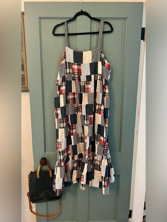 Fair Hope Dresses & Skirts - Patchwork Plaid Sundress in Navy, Red, and Cream